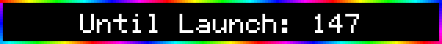 animated rainbow chase around the panel perimeter, white text inside