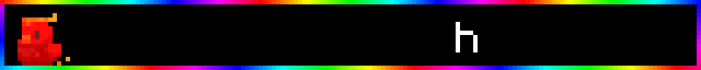 rainbow chase border around the perimeter, white text typing in beside the phoenix