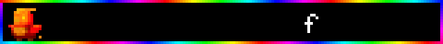 rainbow chase border around the perimeter, white text typing in beside the phoenix