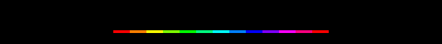 A simple `message` widget with rainbow per-character coloring.