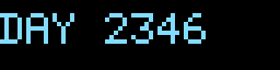 What you'll build: example.counter — a widget that counts the days since a date, here DAY 2346 in icy cyan.